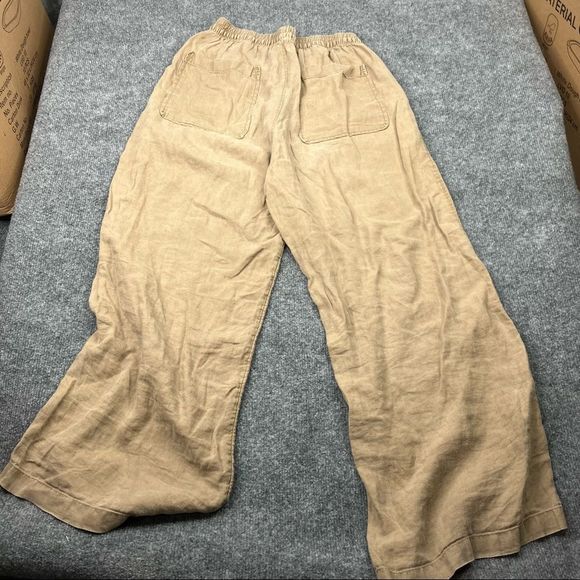 Tahari Linen pants khaki loose fit flow pants small - Picture 8 of 9